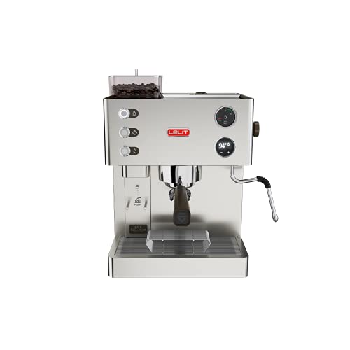 Lelit PL82T Kate, máquina prosumer con Molinillo de café interado y LCC para gestionar Todos los parámetros, 1400 W, 1 Cups, Acero Inoxidable, Plata