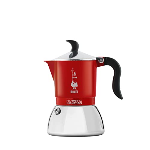 Bialetti Fiammetta Cafetera de inducción, Stainless Steel, Rojo