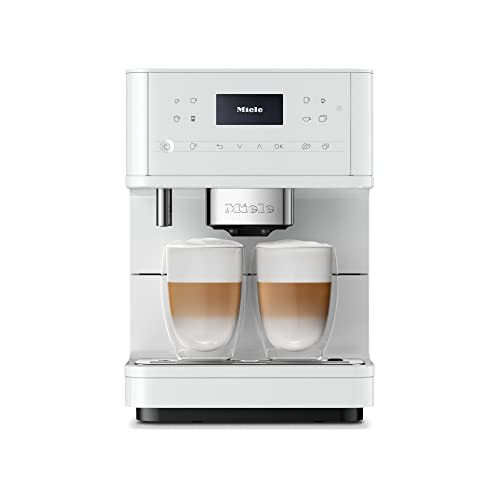 Miele CM 6160 MilkPerfection Máquina de café automática con OneTouch for Two, AromaticSystem, 4 perfiles individuales, DoubleShot, compatible con WiFi, iluminación LED, blanco loto