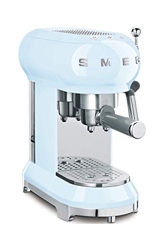 Smeg ECF01PBEU Máquina de Café Expreso, 1300 W, 1 Liter, Acero Inoxidable, Azul Pastel