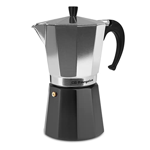 Orbegozo KFM 1230 – Cafetera italiana de aluminio, 12 tazas de capacidad, negro y silver