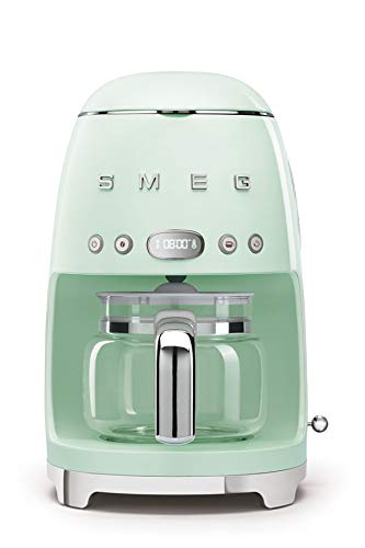 Smeg DCF02PGEU - Cafetera de filtro (18/8, acero inoxidable, 10 tazas), color verde