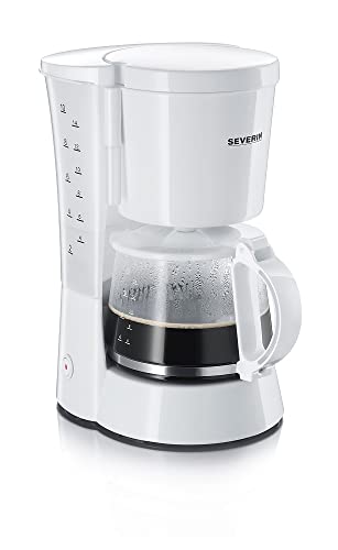 SEVERIN KA 4478 Cafetera para filtros de Café Molido, 10 tazas incluye jarra de cristal, blanco