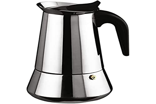 Ilsa Cafetera Expresso INOX Bonkaffe para 4 Tazas, Acero Inoxidable, Plateado, Centimeters