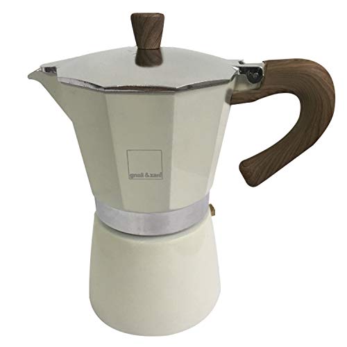 Gnali & Zani Venezia Espressokocher, Creme, 6 Tassen Cafetera Italiana, Aluminio, Beige