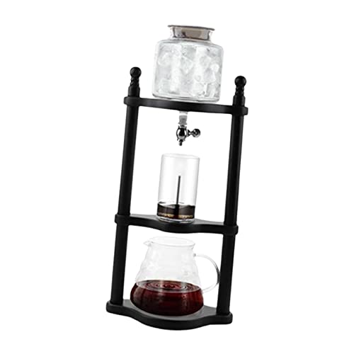 Milageto de borosilicato alto, goteador de cerveza fría con , cafetera de desmontable, torre de goteo de cerveza fría, de cerveza , Negro