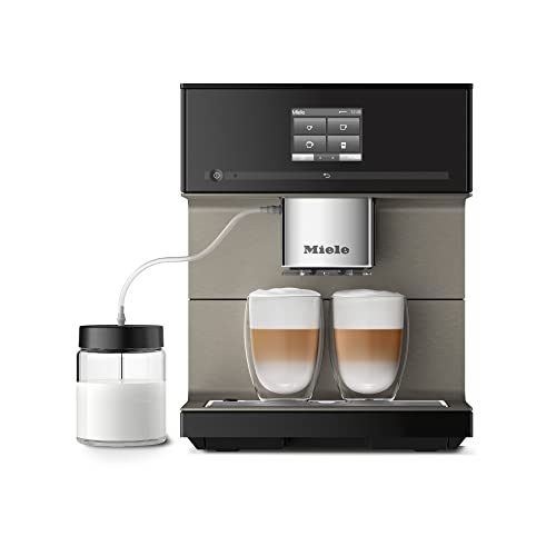 Miele CM 7550 CoffeePassion Máquina de café de libre instalación , OneTouch for Two, AromaticSystem, 10 perfiles individuales, DoubleShot, CupSensor, con WiFi, descalcificación, negro obsidiana