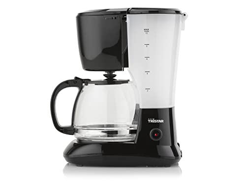 Tristar Cm-1245 Cafetera Adecuada para 10-12 Tazas con Jarra de Cristal de 1,25 L, 750 W, Plástico, Negro