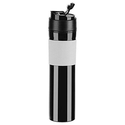 Fdit Portátil Mini Máquina de Espresso Mano Presión Caffe Máquina de Espresso Compacto Manual Cafetera para Oficina Casa Viajes Aire Libre (Negro)