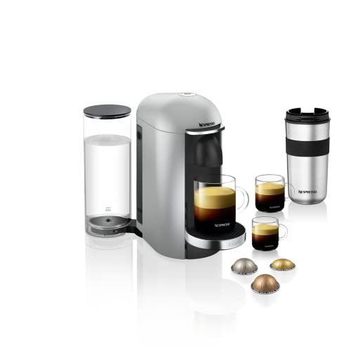 Krups Nespresso Vertuo Plus - Cafetera de cápsulas Depósito de agua de 1,7 L. plata