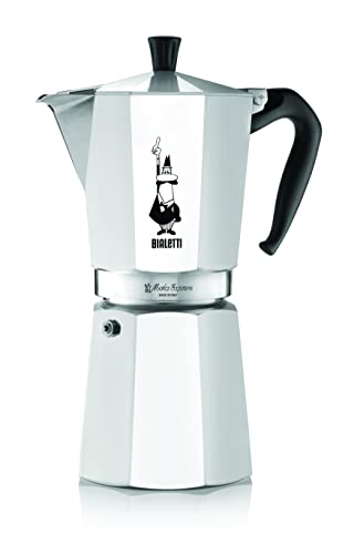 Bialetti - Moka Express: Icónica Cafetera Italiana para Espresso, Auténtico Café Italiano, Cafetera Moka 12 Tazas (600 Ml), Aluminio, Plata