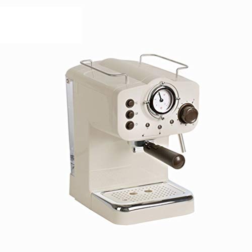 YWSZJ Semi Máquina de café Expresso Cafetera Doble Control de la Temperatura de Vapor de Tipo Leche espumador Blanco Retro