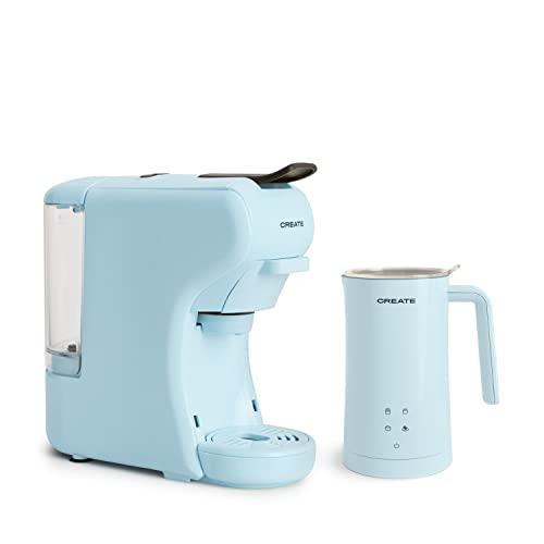 CREATE / PACK POTTS STYLANCE + MILKFROTHER/Cafetera Multicápsula Express y Espumador calentador de leche color Azul