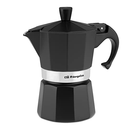 Orbegozo KFN 310 - Cafetera italiana de aluminio, 3 tazas de capacidad, mango ergonómico, válvula de seguridad, filtro desmontable