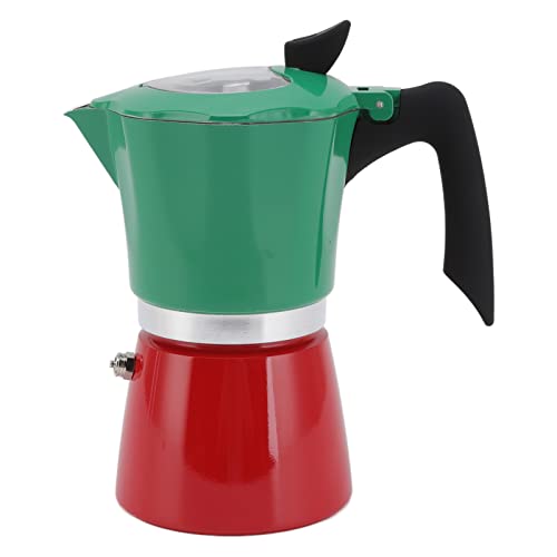 Máquina De Café Espresso Italiana Clásica, Cafetera Portátil Para Estufa Moka Pot Para Café Espresso Fuerte De Gran Sabor, Hace Un Café Delicioso, Fácil De Operar(Green Red)