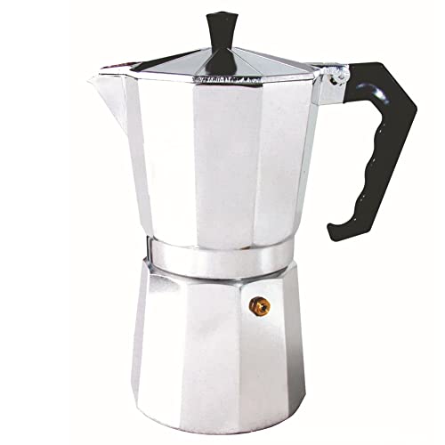 HshDUti Cafetera espresso clásica con mango largo, cafetera espresso italiana, percoladores, fácil de operar y olla de limpieza rápida (aluminio) 50 ml