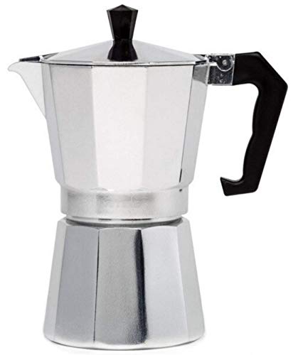 Clixde Cafetera espresso Moka Expresso de aluminio grande gris 12 tazas 600 ml italiano