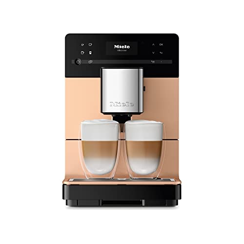 Miele CM 5510 Silence Máquina de café automática con OneTouch for Two, AromaticSystem, configuración de perfil individual, programas de limpieza automáticos, acabado oro rosa perlado