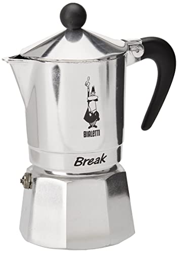 Bialetti Break para Cafetera Espresso 3 Tazas, Aluminio, Negro/Plata, 13 x 9 x 17 cm