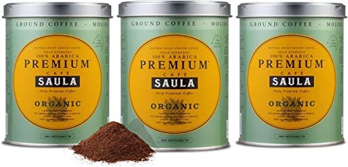 Café Saula Premium Ecológico 100% arábica molido - Pack 3 botes de 250 gr