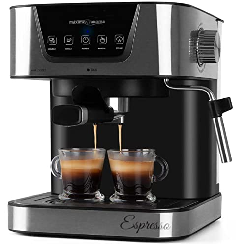 Suinga Cafetera automática para espresso y cappucino 1050 W. Permite utilizar tanto café molido como monodosis. Frontal en acero inoxidable. Vaporizador INOX para calentar agua, café y espumar leche.