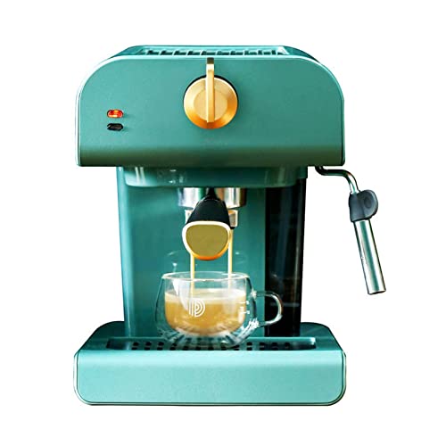 SKIMT Cafetera doméstica semiautomática máquina de café de vapor máquina de capuchino (color: verde, tamaño: EU)