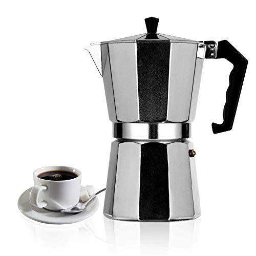 Cafetera espresso de aluminio de estilo italiano, cafetera espresso, cafetera de café tipo italiano de aluminio, cafetera espresso, cafetera de café percolador.