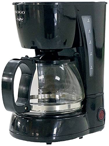 SOGO Electric 4 Cup Coffee Maker, 650 W, 0.6 l, Caf/5655 Black