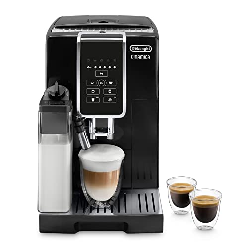 De'Longhi Dinamica ECAM350.50.B Cafetera Superautomática Café y Cappuccino con Sistema de Leche LatteCrema, 9 Bebidas, Molinillo Integrado, Panel de Control Soft Touch