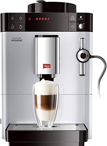 Melitta Passione F530-101, Cafetera Automática con Molinillo, Café en Grano, Sistema de leche, Limpieza Automática, Personalizable, 15 Bares, Plata (Reacondicionado)