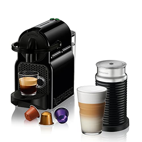 Nespresso DeLonghi Inissia Milk EN 80BAE Cafetera de cápsulas, 1500W, 0.7 L, 19 bareses, compacta, apagado automático, negro