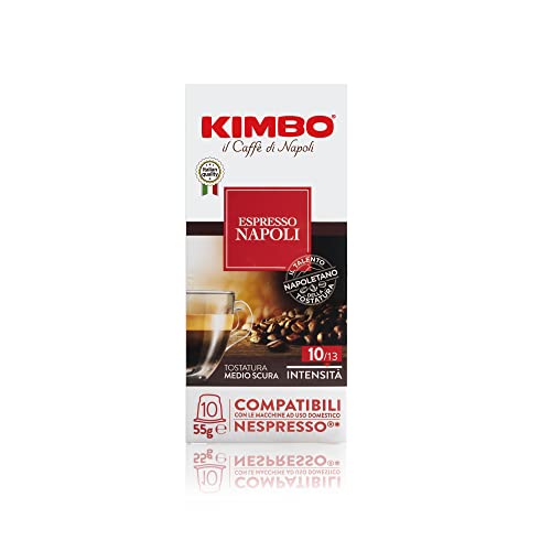 Kimbo Napoli Cápsulas compatibles Nespresso -10 Cajas de 10 cápsulas (Total 100 cápsulas)