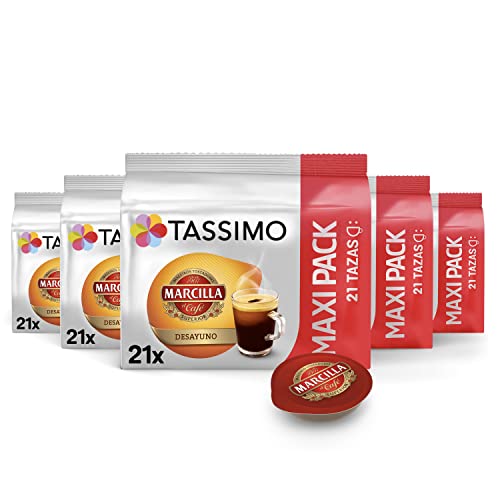 Tassimo Cápsulas de Café Marcilla Desayuno Big Pack | 105 Cápsulas Compatibles con Cafetera Tassimo - 5PACK