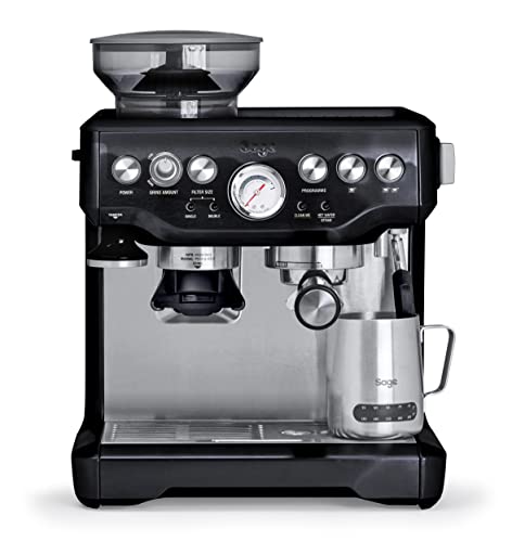 Sage Electrodomésticos: la máquina de espresso Barista Express con espumador de leche, máquina portafiltro, SES875BKS, negro brillante, 1850 vatios