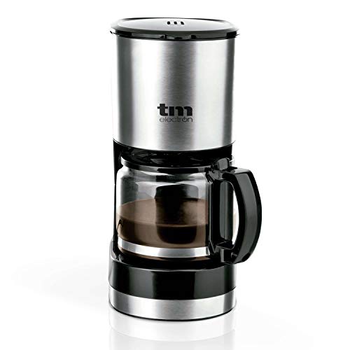 TM Electron TMPCF007 Cafetera Eléctrica 6 Tazas, 600W, Jarra de 0,6L, Filtro Extraíble, 600 W, 6 Cups, Plástico, Acero Inoxidable