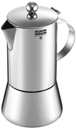Kuhn Rikon 38094 Cafetera Italiana Espresso Juliette Acero Inoxidable 0,3L 6 Tazas inducción, Aluminio