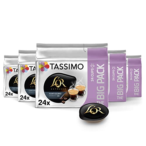 Tassimo Cápsulas de Café L’OR Fortissimo Big Pack | 120 Cápsulas Compatibles con Cafetera Tassimo - Intensidad 10 - 5PACK