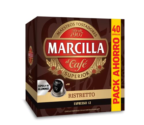 Marcilla Café Cápsulas Ristretto  -  40 Cápsulas Compatibles Nespresso