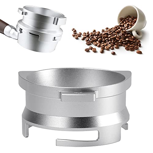 Kleemeiero Anillo Dosificador de Café 54mm Embudo Dosificador de Café de Aluminio Accesorios Cafetera Repuesto Dosificador Café Compatible Portafilter Sage Breville Barista, Cocina, Oficina (Plateado)