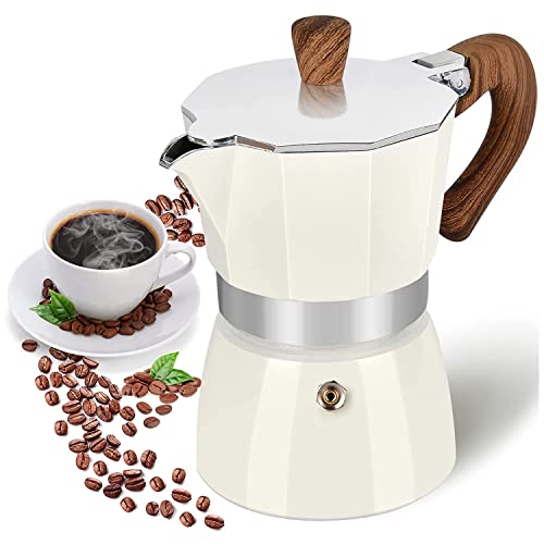 Stovetop Espresso Maker, 3 tazas de espresso Moka Pot - 5 oz manual de percolador de café cubano Máquina premium de aluminio Moka italiano Espresso Greca cafetera Percolador