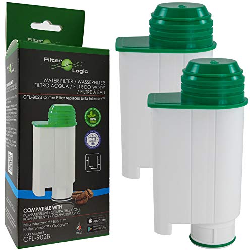 FilterLogic CFL-902B | Paquete de 2 - Filtro de agua compatible con Saeco Gaggia Philips CA6702/10 CA6702/00 CA6702 RI9113/60 Brita Intenza+ Cartucho filtrante para Máquina Cafetera de café y espresso