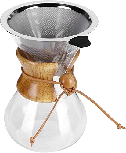 Multifunción Cafetera prensa 1L con émbolo café filtro jarra vidrio borosilicato cafetera acero inoxidable para café expreso y tetera bronce