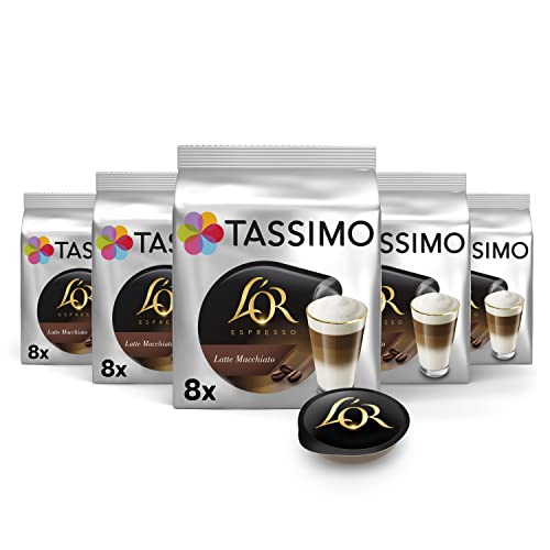 Tassimo Cápsulas de Café L’OR Latte Macchiato | 40 Cápsulas Compatibles con Cafetera Tassimo - 5PACK