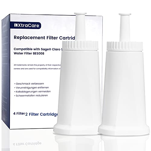 XtraCare Filtros de Agua para Cafetera Sage Barista Express, Compatible con BES008/BES810/SES875/SES880/SES9890/SES990 (2 Unidades)