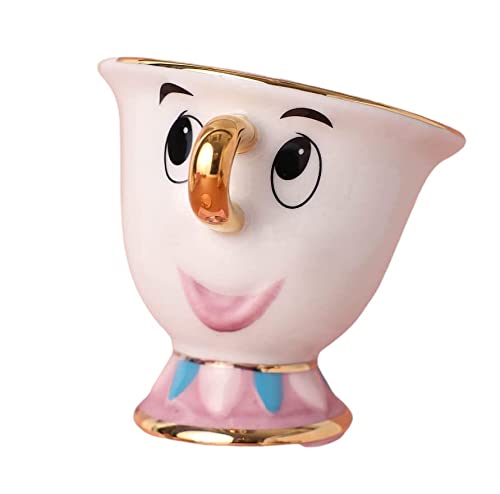 Tauras Beauty y el mejor servicio de té Mrs Potts TeaPot and Chip Mug Sculpture Ceramic Tea Service Figura (Conjunto 4)