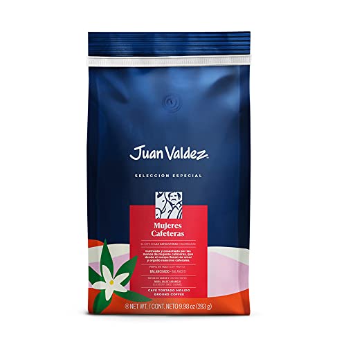 JUAN VALDEZ mujeres cafeteras café molido 283 g. Café 100% colombiano. Perfil balanceado con notas de sabor a Mora y Dulce Caramelo.