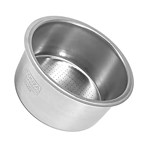 NEOUZA Cesta portafiltro de 51 mm para cafetera Delonghi EC680/EC685 Breville 250XL - Doble taza no presurizada, acero inoxidable