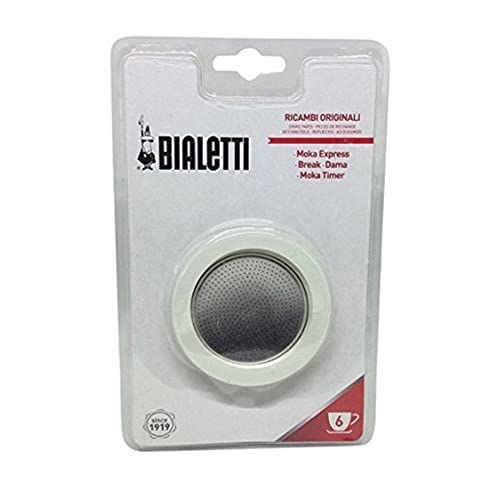 Bialetti Paquete de 3 juntas y 1 filtro para cafetera espresso de aluminio de 6 tazas