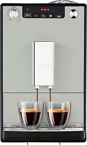 Melitta Solo E950-877, Cafetera Superautomática con Molinillo, 15 Bares, Café en Grano para Espresso, Limpieza Automática, Personalizable, Sandy Grey