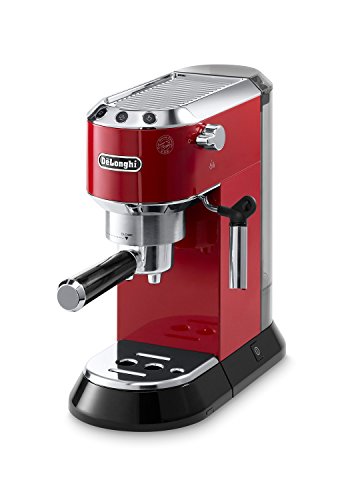 Delonghi EC680R DEDICA - Máquina de café expreso con bomba de 15 bares, color rojo